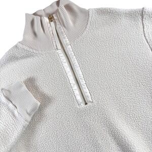 Varley Roselle Pullover Women M Ivory Egret Half Zip Sherpa Fleece Sweatshirt